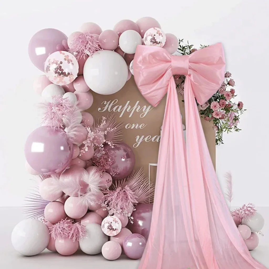 19x15in Large Pink Bow Decorations Party Giant Bows Ribbon Wall Decor Coquette Bow Hanging Ornaments Wedding Baby Shower Birthday Bridal Bedroom Back