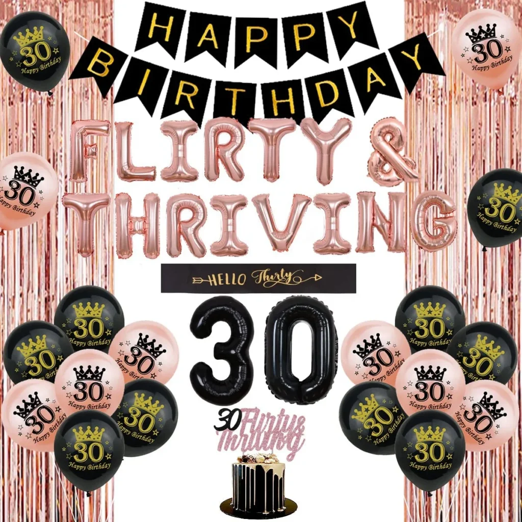 30 Flirty Thriving Birthday Decorations Rose Gold Hello Cheers 30 Years Birthday Decorations Flirty Thriving 30 Cake Topper Rose Gold Fringe Curtain 30 Flirty Thriving Birthday Decorations Rose Gold Hello Cheers 30 Years Birthday Decorations Flirty Thriving 30 Cake Topper Rose Gold Fringe Curtain