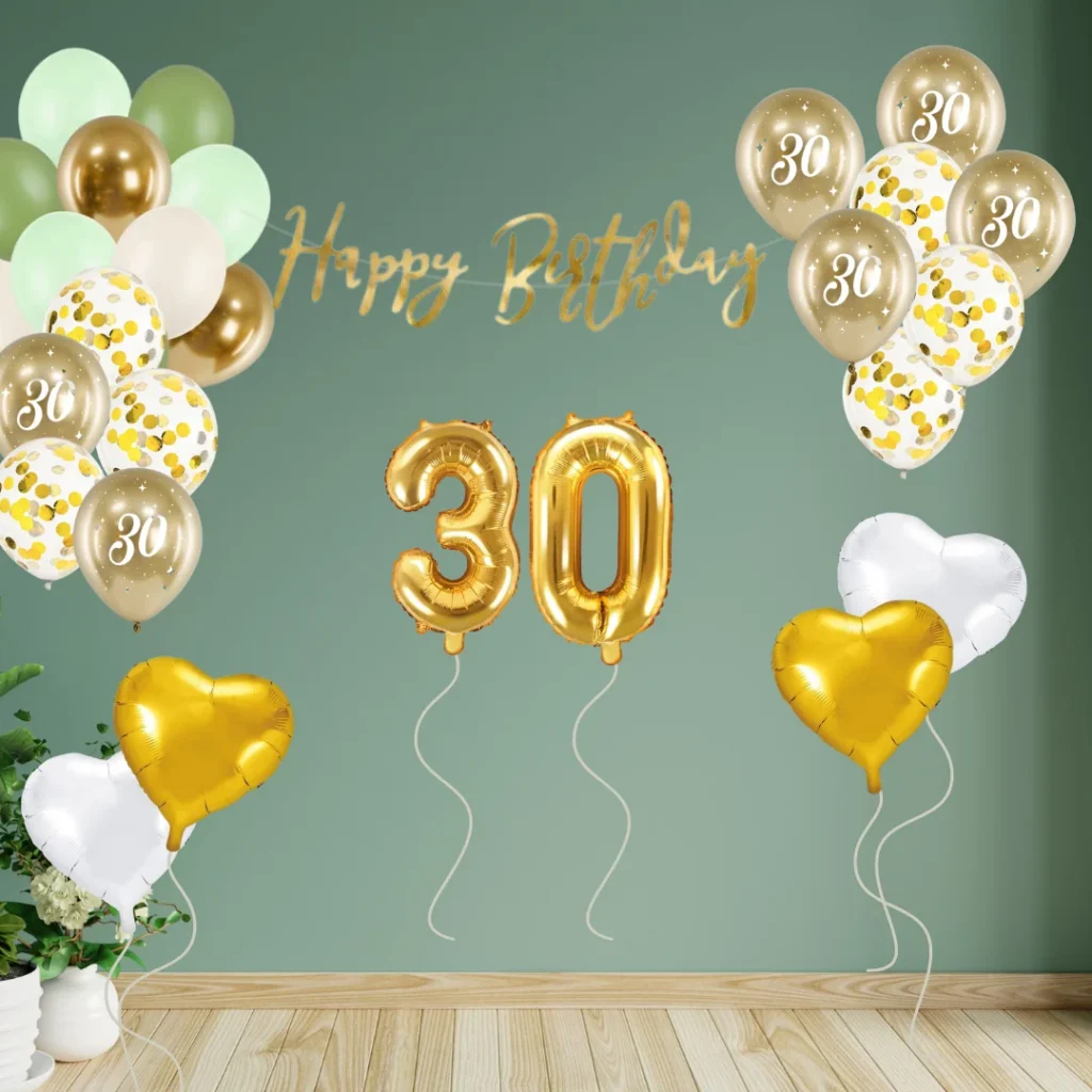 30 Geburtstag Deko Gruen Gold 29 Teilig 30 Geburtstag Deko Gruen Gold 29 Teilig