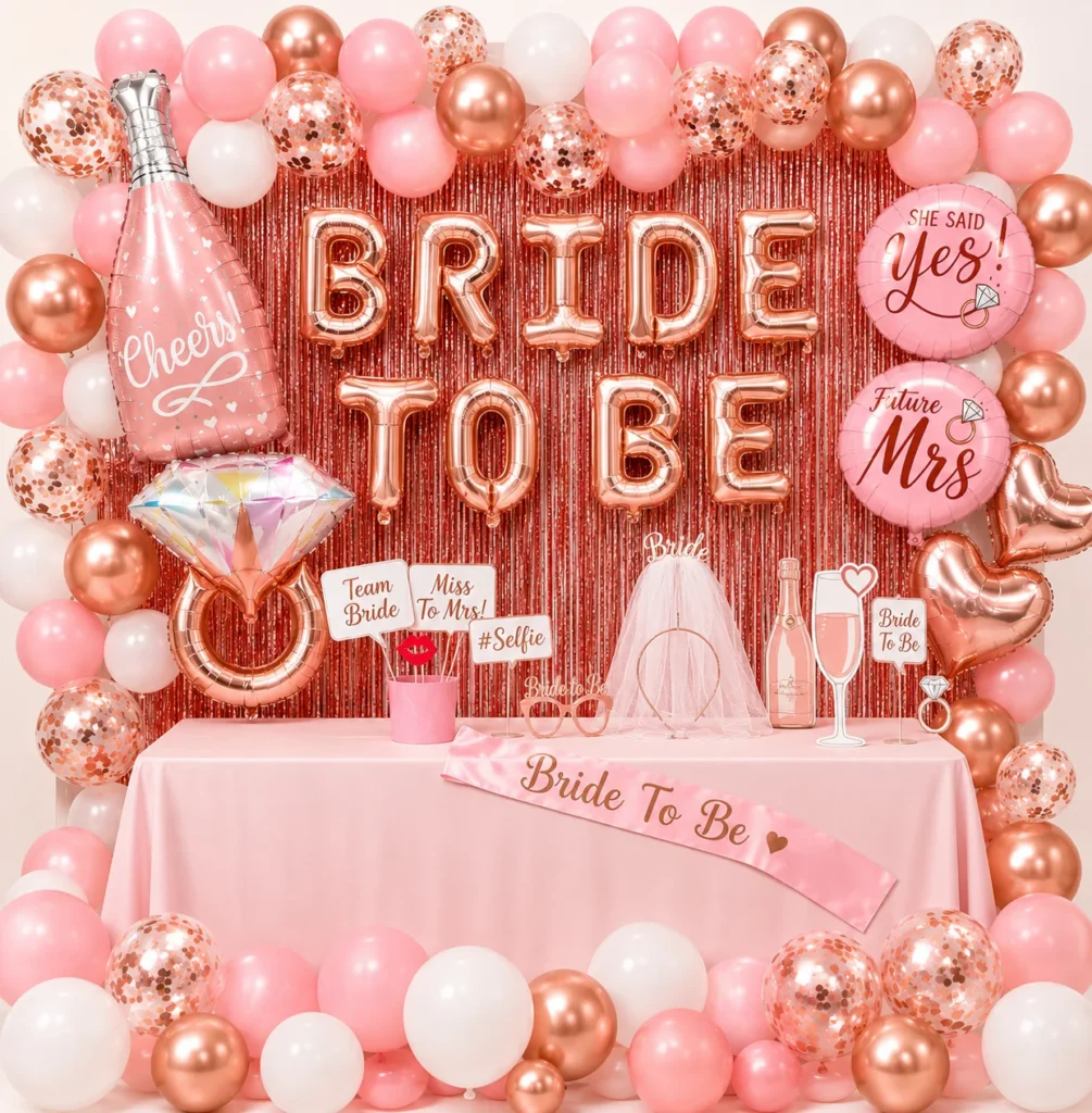 Bachelorette Party Decorations Kit Rose Gold Bridal Shower Decorations Pink Bride Balloons Bachelorette Party Decorations Kit Rose Gold Bridal Shower Decorations Pink Bride Balloons
