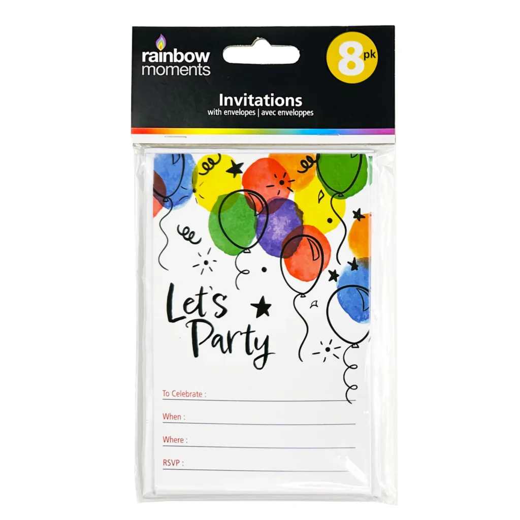Balloon Invitation Cards Thick Paper 8 Pk Birthday Party Invites 8543961p Balloon Invitation Cards Thick Paper 8 Pk Birthday Party Invites 8543961p
