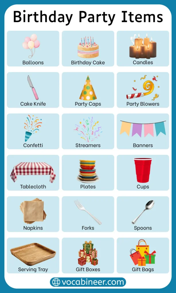Birthday Party Items Birthday Party Items