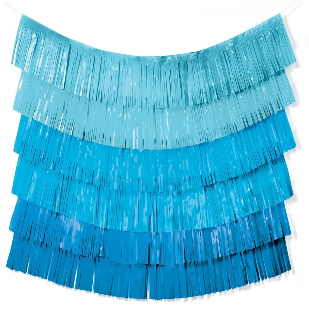Blue Plastic Fringe Banner Backdrop 5ft X 7 3ft Pool Party Blue Plastic Fringe Banner Backdrop 5ft X 7 3ft Pool Party