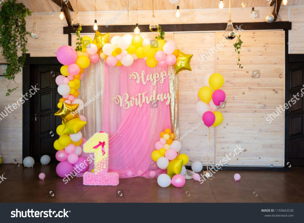 Bright Decorations Celebrate First Birthday Child 1193663530 Bright Decorations Celebrate First Birthday Child 1193663530