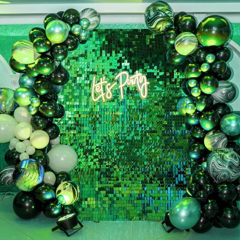 Bright Green Shimmer Wall Panels Easy Setup Birthday Event Theme Party Decorations Bright Green Shimmer Wall Panels Easy Setup Birthday Event Theme Party Decorations