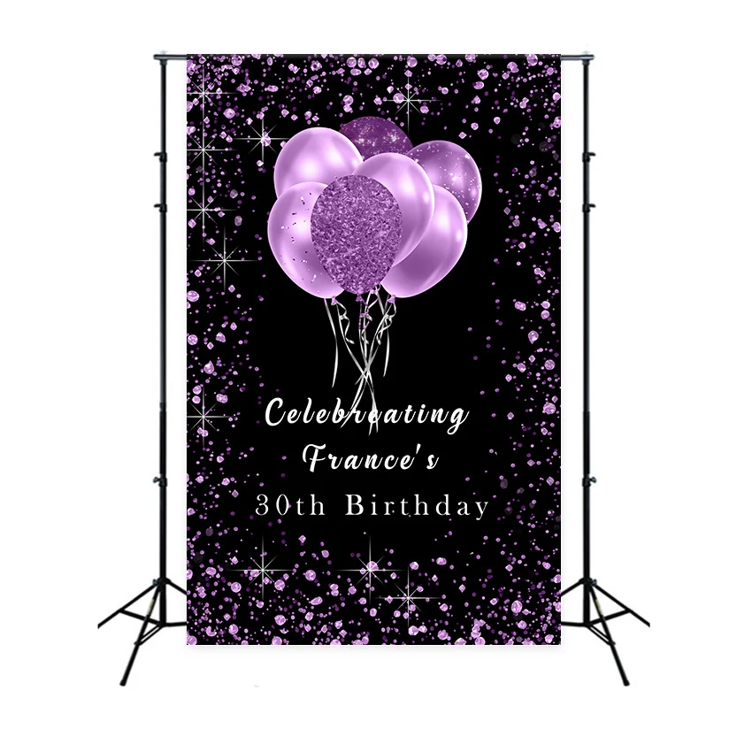 Custom Backdrop Birthday Purple 30th Glitter Balloons Backdrop Rr12 70 Custom Backdrop Birthday Purple 30th Glitter Balloons Backdrop Rr12 70