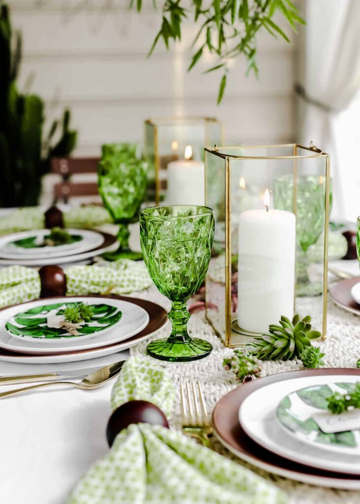 Green Dinner Party Tablescape Green Dinner Party Tablescape