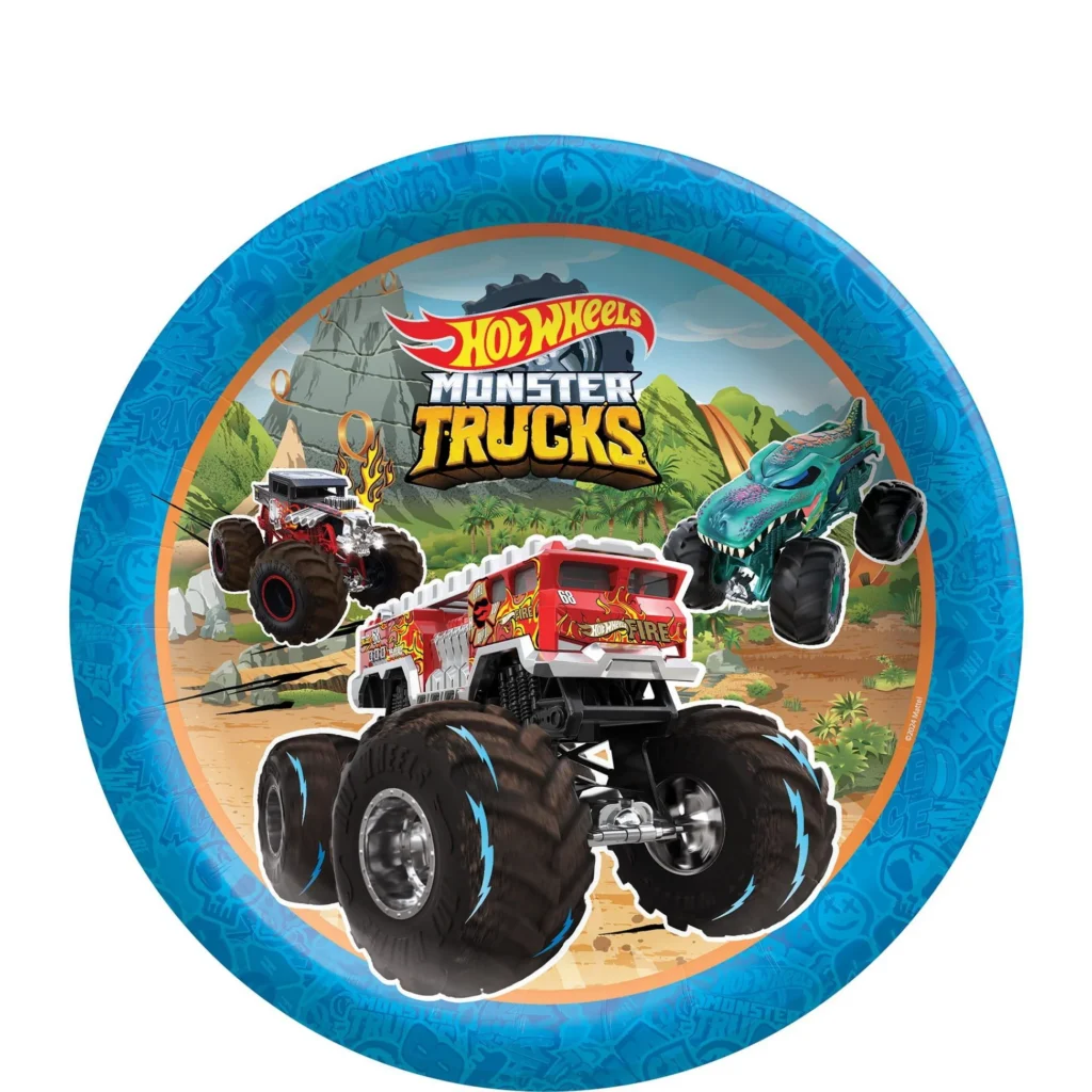 Hot Wheels Monster Trucks Paper Plates 9in 8ct Hot Wheels Monster Trucks Paper Plates 9in 8ct
