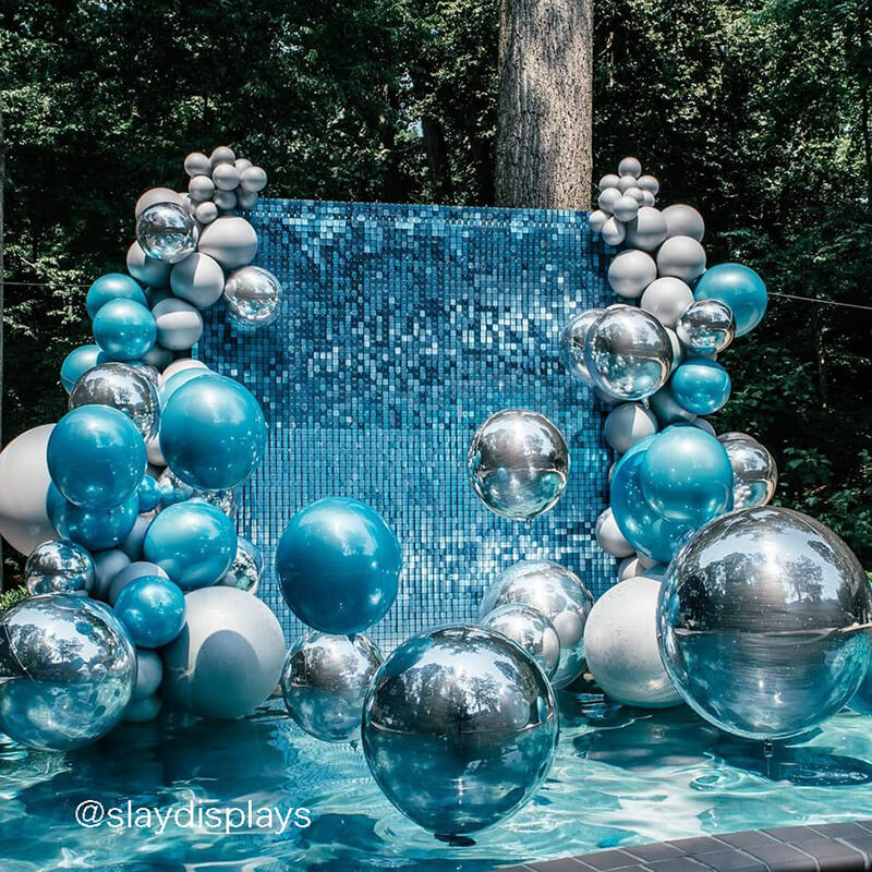 Lake Blue Shimmer Wall Panels Easy Setup Wedding Event Theme Party Decorations