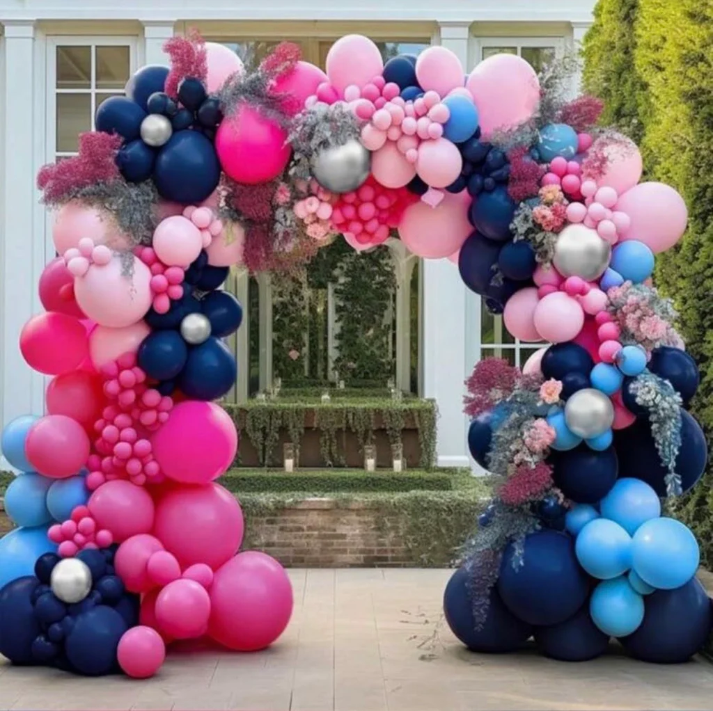 Navy Blue Pink Balloon Garland Dark Blue Navy Blue Pink Balloon Garland Dark Blue