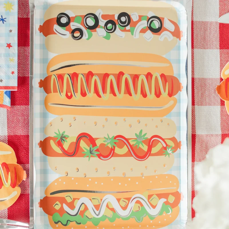 Patriotic Hot Dog Platter Shaped Plates Patriotic Hot Dog Platter Shaped Plates