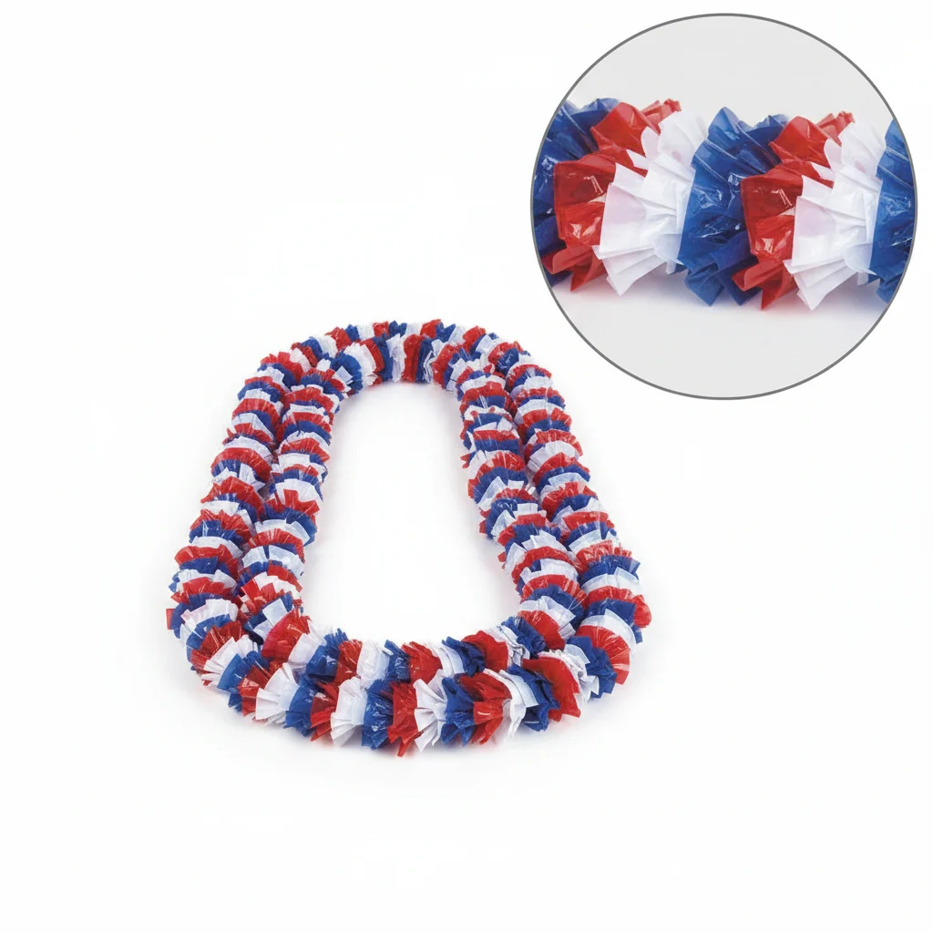 Patriotic Red White Blue Leis 12ct Patriotic Red White Blue Leis 12ct