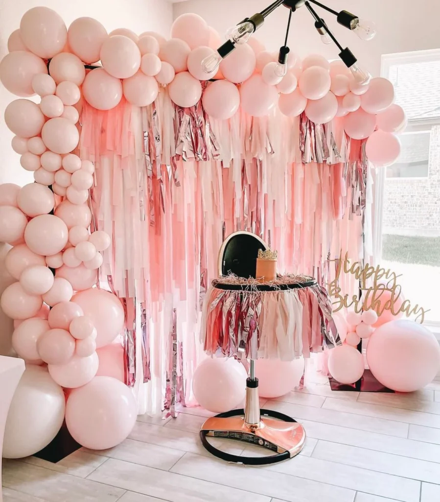 Pink And White Party Backdropbridal