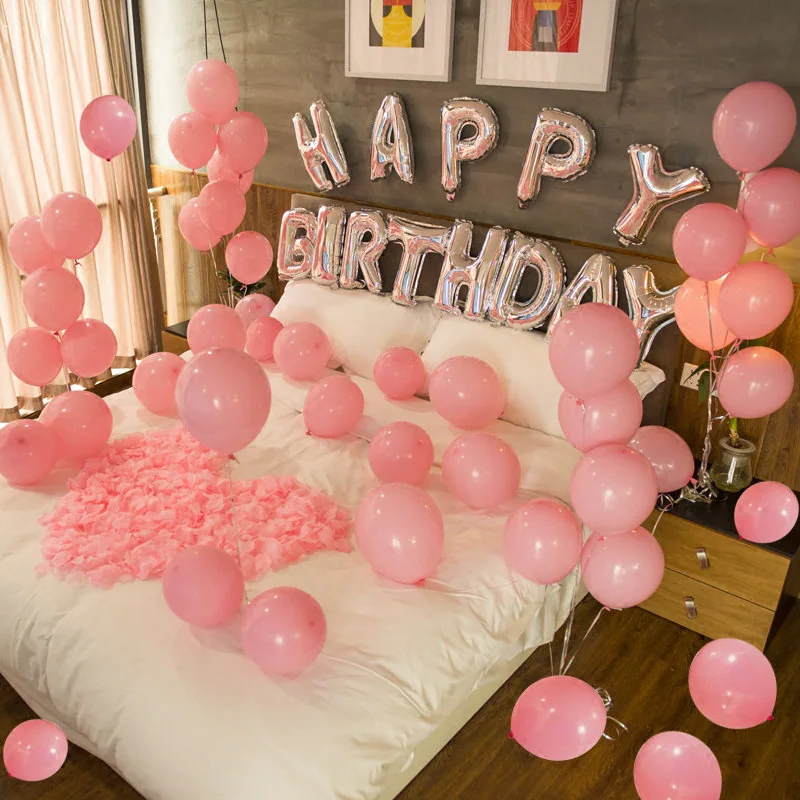 Pink Happy Birthday Balloon Decoration Pink Happy Birthday Balloon Decoration