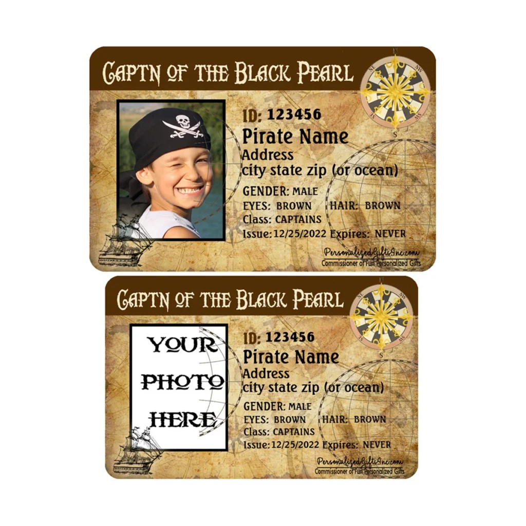 Pirates Id Pretend Play License For Kids Pirates Id Pretend Play License For Kids