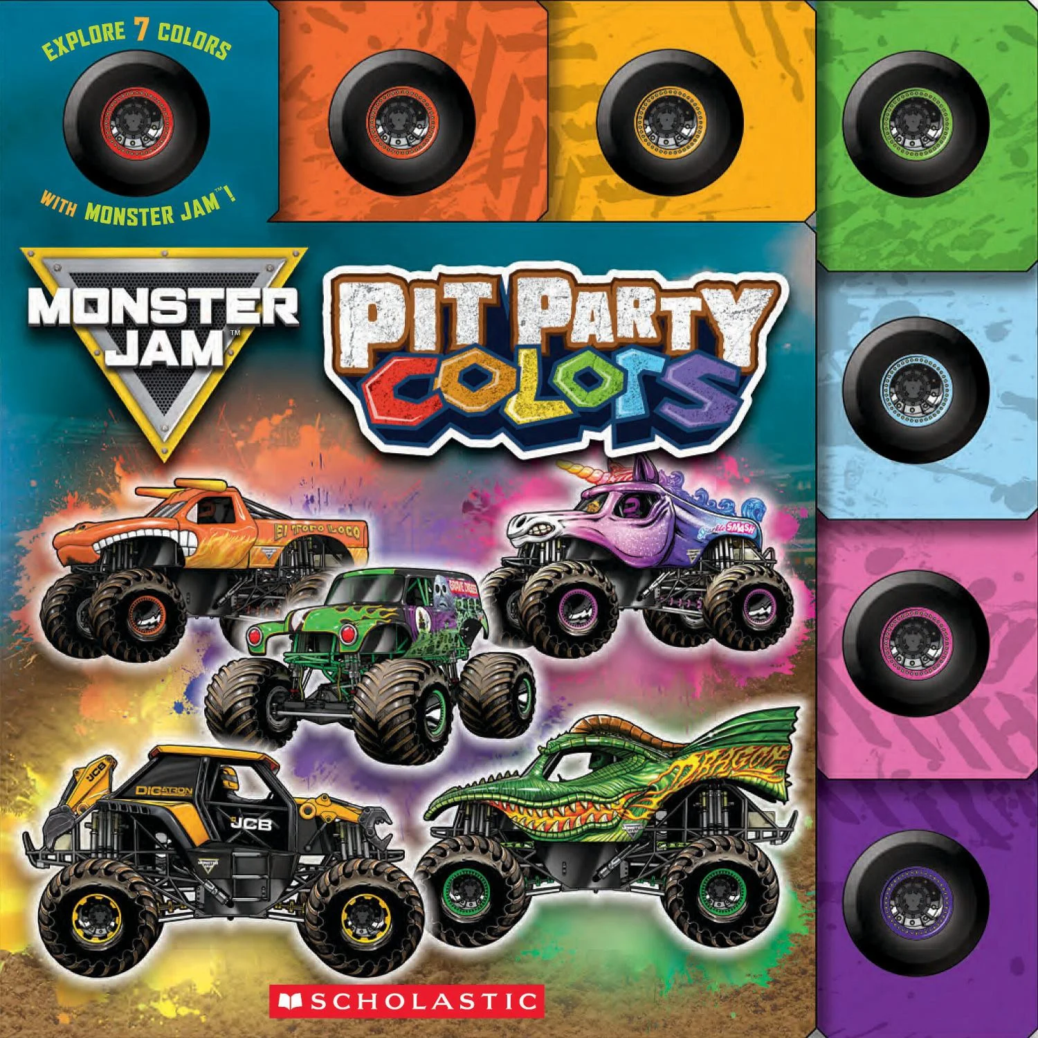 Pit Party Colors Monster Jam Interactive Board Book With Tabs Board Book 9798225037482