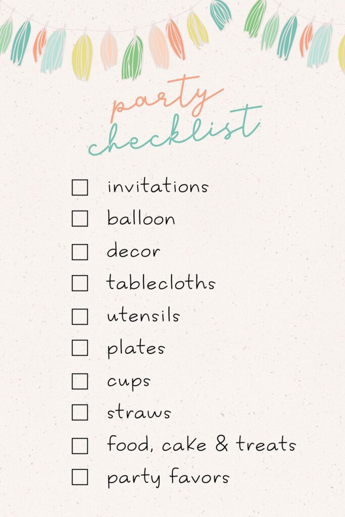 Planning A Birthday Party Checklist Planning A Birthday Party Checklist
