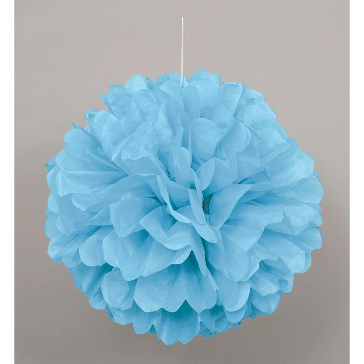 Powder Blue Mini Puff Hanging Decorations 9 Inches 3 Count