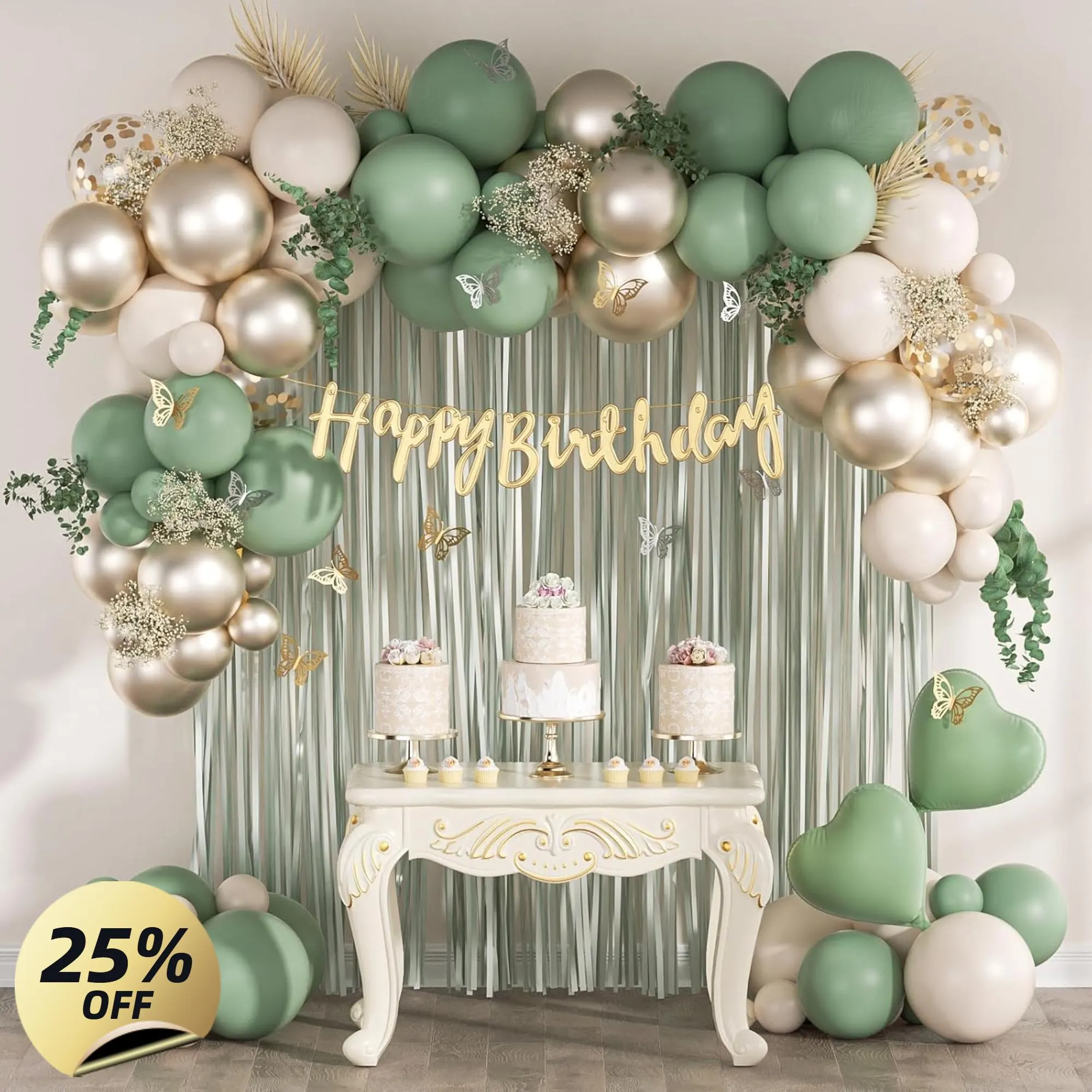 Sage Green Birthday Party Decorations