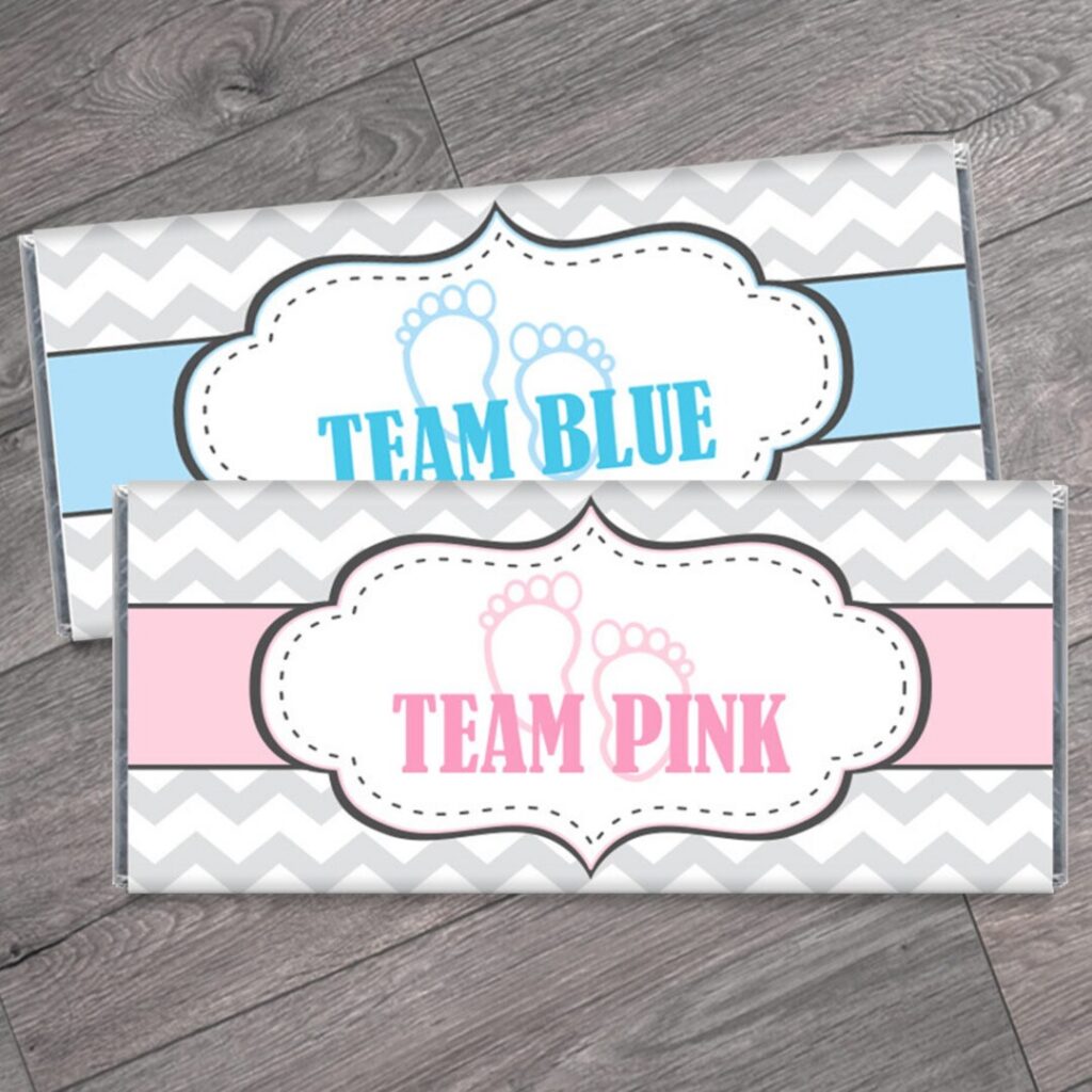 Set Of 12 Team Pink Team Blue Chevron