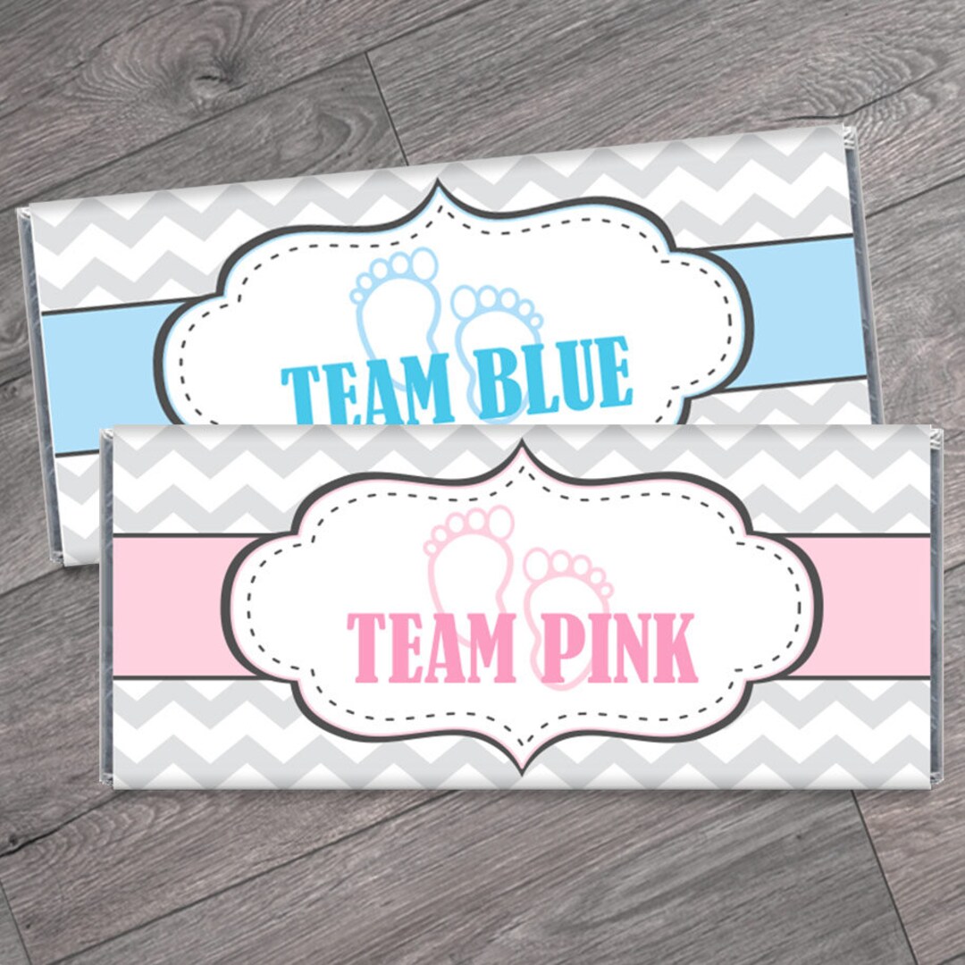 Set Of 12 Team Pink Team Blue Chevron