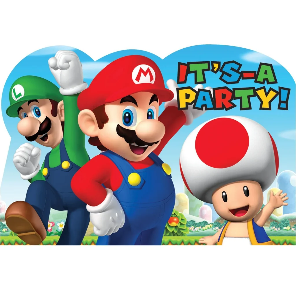 Super Mario Invitations 8ct Super Mario Invitations 8ct