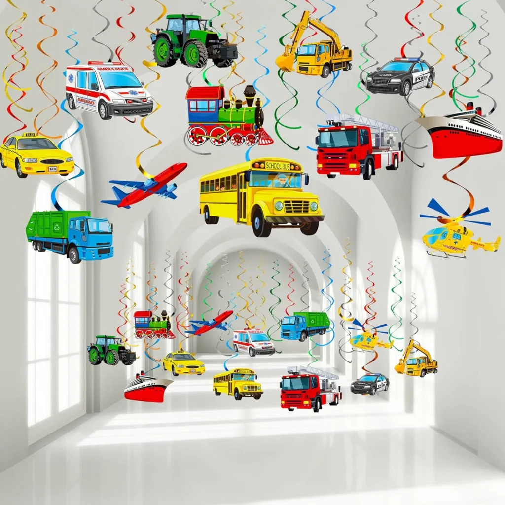 Transportation Cars Trucks Hanging Swirl