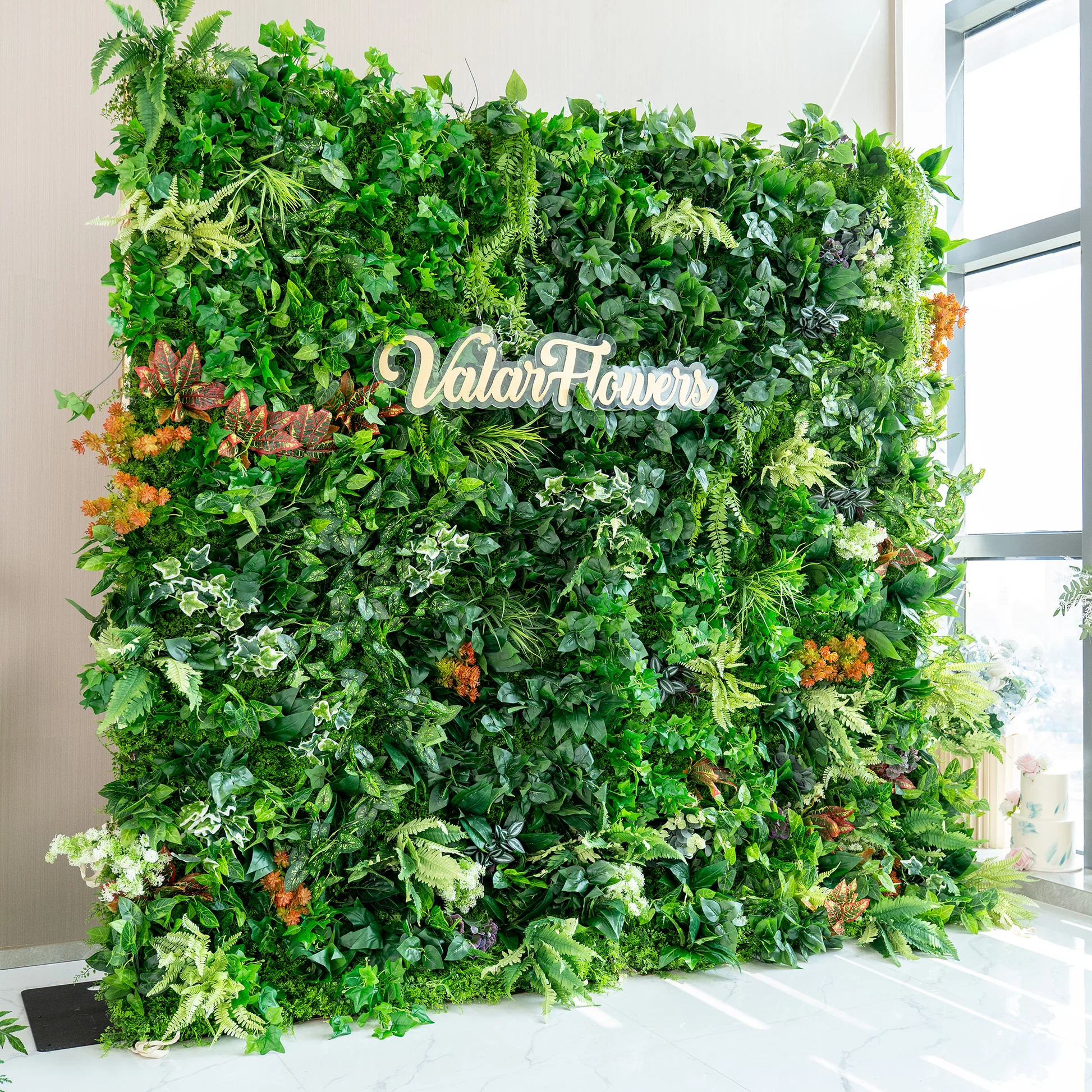 Valar Flowers Roll Up Fabric Artificial Vivid Green Grass Wall Wedding Backdrop Floral Party Decor Event Photography Vf 426