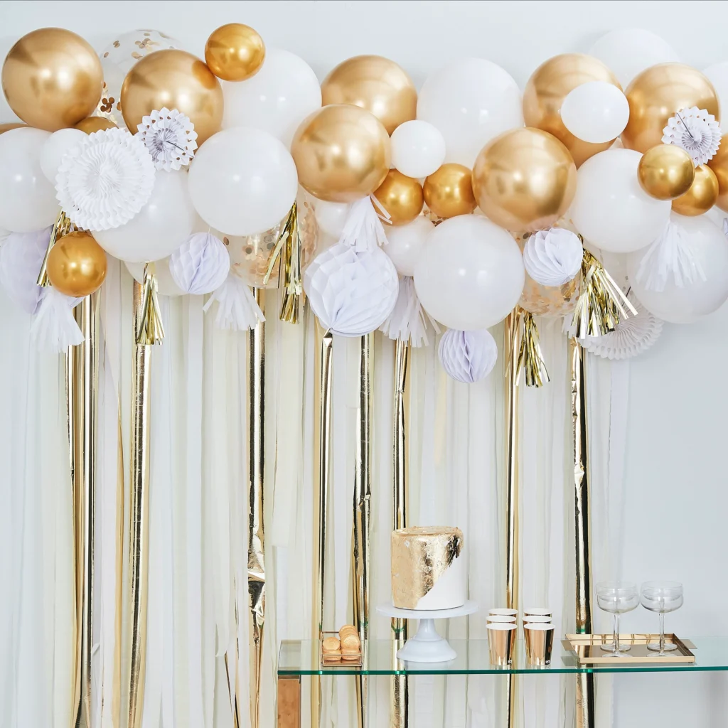 White Gold Party Decoration Set Balloon White Gold Party Decoration Set Balloon